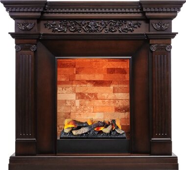 Каминокомплект Dimplex Amalfi - Махагон коричневый антик с очагом Cassette 400 LNH-INT (с дровами) — Умный климат - Красноярск