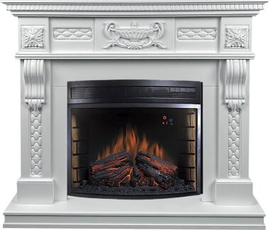 Каминокомплект Royal Flame Corsica - Матовый белый (Высота 1110мм) с очагом Dioramic 28 LED FX &mdash; Умный климат - Красноярск
