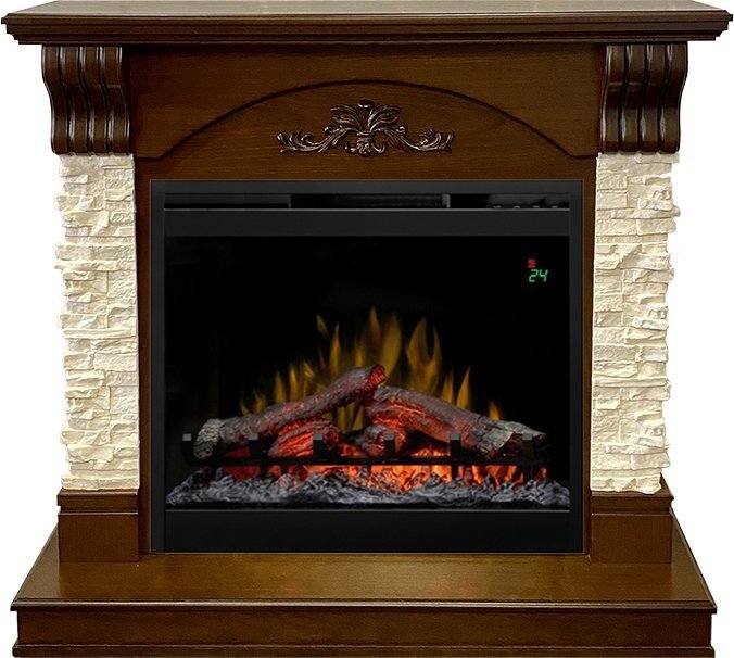 Каминокомплект Dimplex Prague - Темный дуб/Сланец бежевый с очагом Symphony 26'' DF2624-L фото 1 — Умный климат - Красноярск