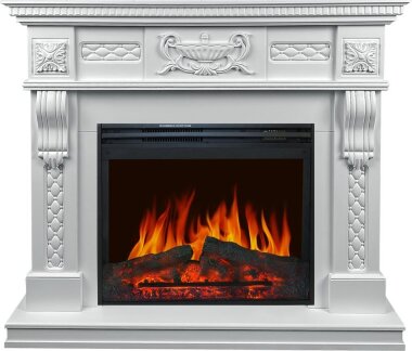 Каминокомплект Royal Flame Corsica - Матовый белый (Высота 1110мм) с очагом Jupiter FX New &mdash; Умный климат - Красноярск