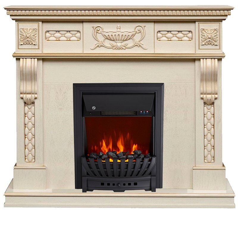 Каминокомплект Royal Flame Corsica - Слоновая кость с патиной с очагом Aspen Black фото 1 — Умный климат - Красноярск