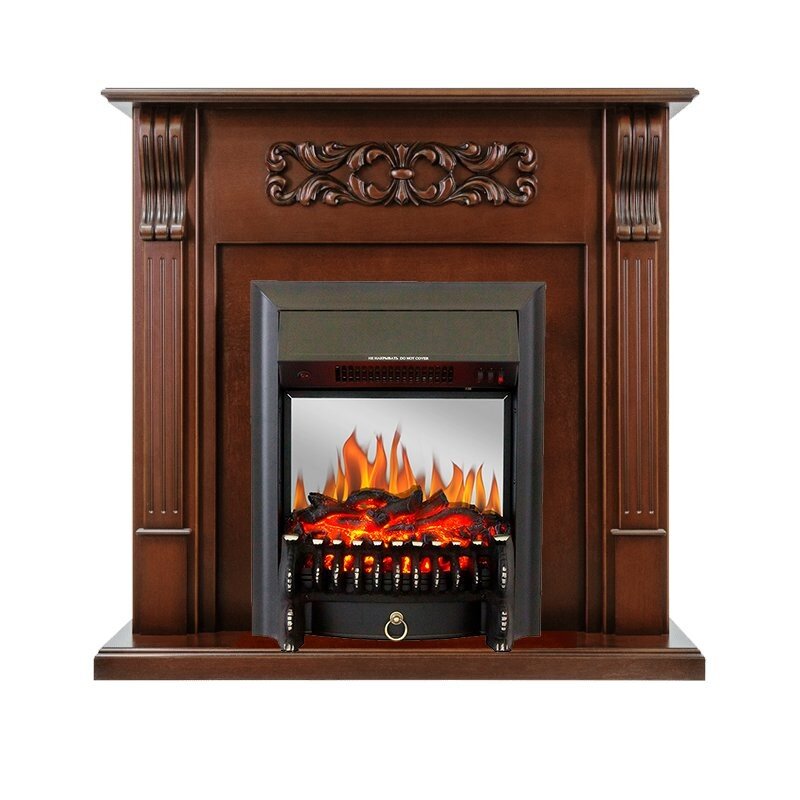 Каминокомплект Royal Flame Venice - Махагон коричневый антик с очагом Fobos FX M Black фото 1 — Умный климат - Красноярск