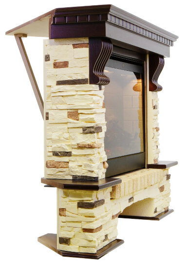 Портал Dimplex Pierre Luxe угловой под очаг SYMPHONY 26  (угловой, сланец, темный дуб) — Умный климат - Красноярск