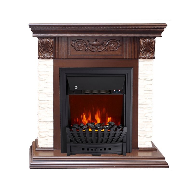 Каминокомплект Royal Flame Luxemburg (каменный) - Сланец/Темный дуб с очагом Aspen Black фото 1 — Умный климат - Красноярск