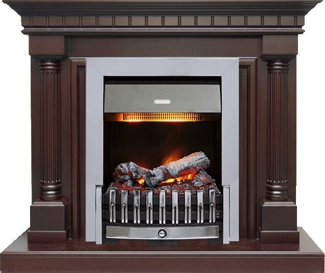 Каминокомплект Dimplex Dallas - Темный дуб с очагом Danville Chrome FB2 фото 1 — Умный климат - Красноярск