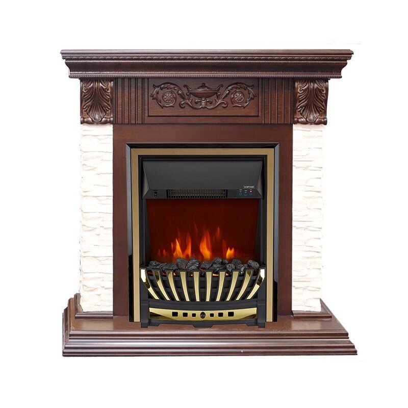 Каминокомплект Royal Flame Luxemburg (каменный) - Сланец/Темный дуб с очагом Aspen Gold фото 1 — Умный климат - Красноярск