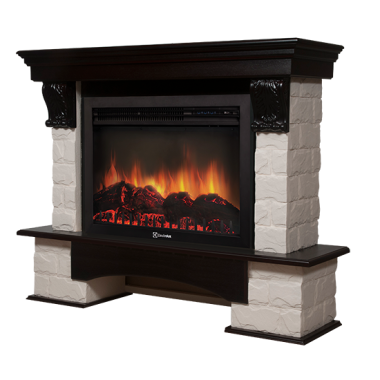 Портал Firelight Forte 30S камень белый, темный дуб — Умный климат - Красноярск