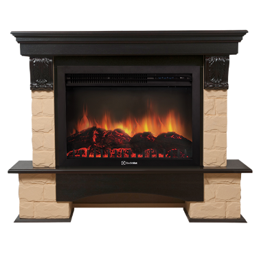 Портал Firelight Forte 30 U камень бежевый, темный дуб — Умный климат - Красноярск