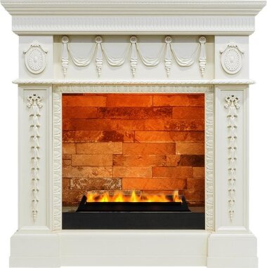 Каминокомплект Dimplex Ampir - Слоновая кость с очагом Cassette 400 LNH-INT PS (без дров) — Умный климат - Красноярск