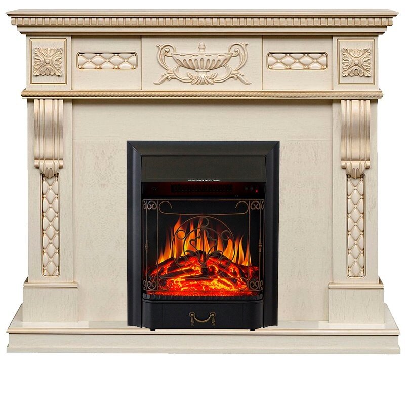 Каминокомплект Royal Flame Corsica - Слоновая кость с патиной с очагом Majestic FX Black фото 1 — Умный климат - Красноярск