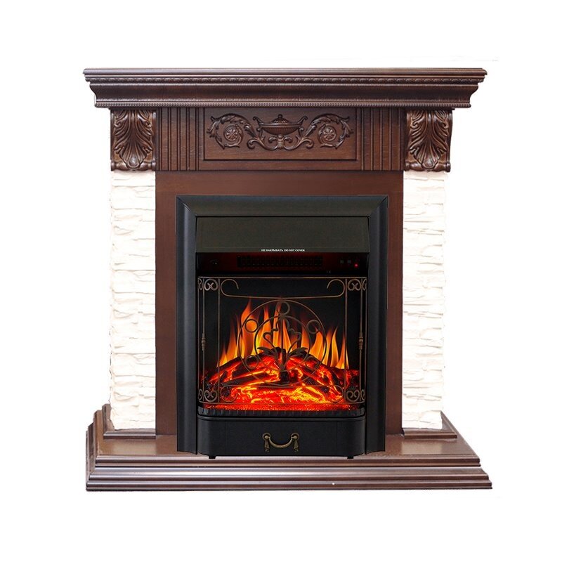 Каминокомплект Royal Flame Luxemburg (каменный) - Сланец/Темный дуб с очагом Majestic FX Black фото 1 — Умный климат - Красноярск