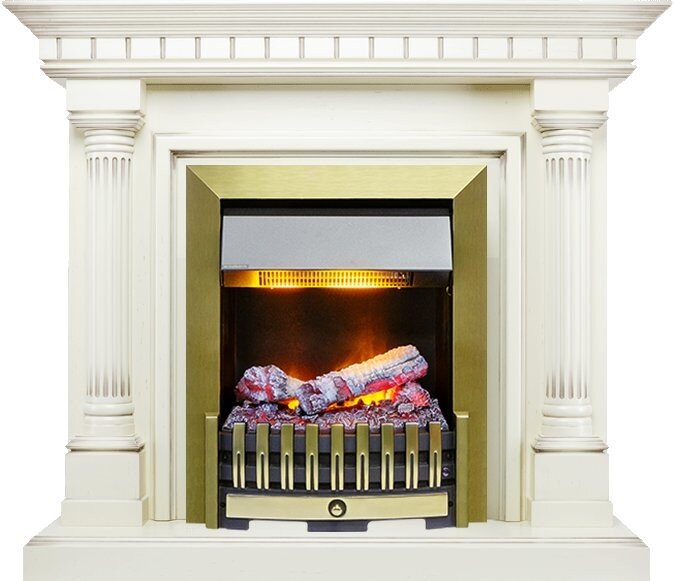 Каминокомплект Dimplex Dallas - Слоновая кость с патиной с очагом Danville Antique Brass FB2 фото 1 — Умный климат - Красноярск