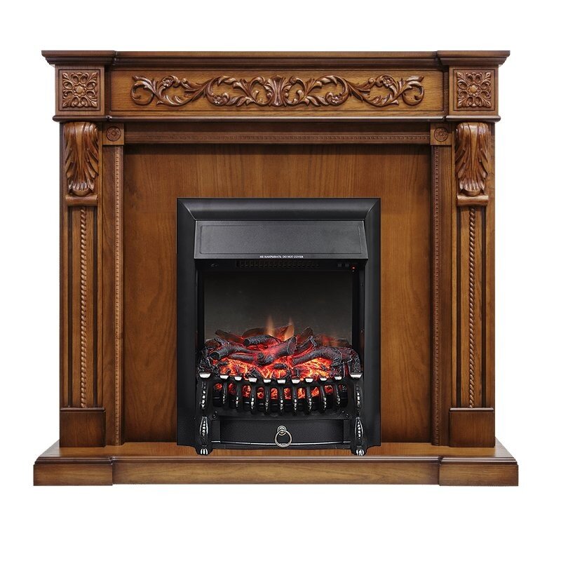 Каминокомплект Royal Flame Neapol - Дуб антик с очагом Fobos FX Black фото 1 — Умный климат - Красноярск
