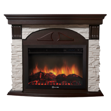 Портал Firelight Torre 30S камень белый, темный дуб — Умный климат - Красноярск