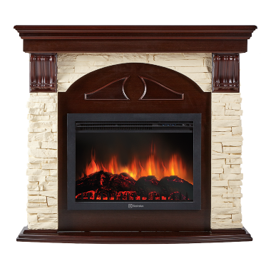 Портал Firelight Torre 30S камень слоновая кость, темный дуб — Умный климат - Красноярск