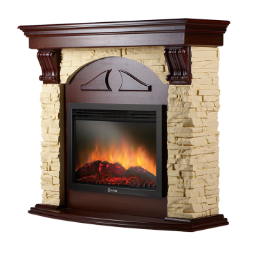 Портал Firelight Torre 30S камень слоновая кость, темный дуб — Умный климат - Красноярск