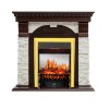 Каминокомплект Royal Flame Dublin - Темный дуб / Сланец белый с очагом Fobos FX M Brass фото 1 — Умный климат - Красноярск