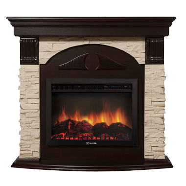 Портал Firelight Torre 30 U камень слоновая кость, темный дуб — Умный климат - Красноярск