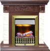 Каминокомплект Dimplex Luxemburg (каменный) - Сланец/Темный дуб с очагом Danville Antique Brass FB2 фото 1 — Умный климат - Красноярск