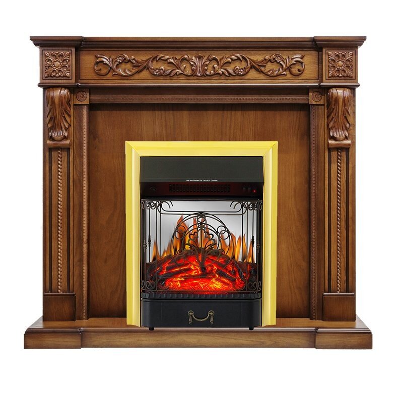 Каминокомплект Royal Flame Neapol - Дуб антик с очагом Majestic FX M Brass фото 1 — Умный климат - Красноярск