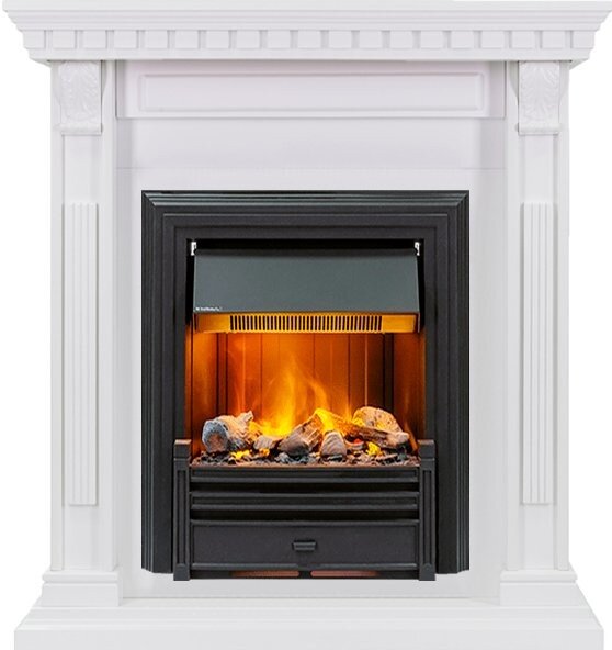 Каминокомплект Dimplex Orlean - Белый дуб с очагом Brookline Black фото 1 — Умный климат - Красноярск