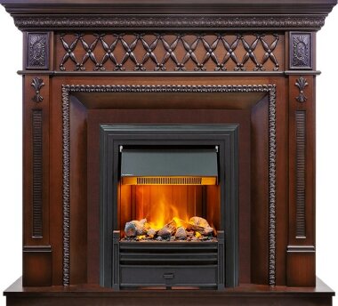 Каминокомплект Dimplex Alexandria - Махагон коричневый антик с очагом Brookline Black — Умный климат - Красноярск