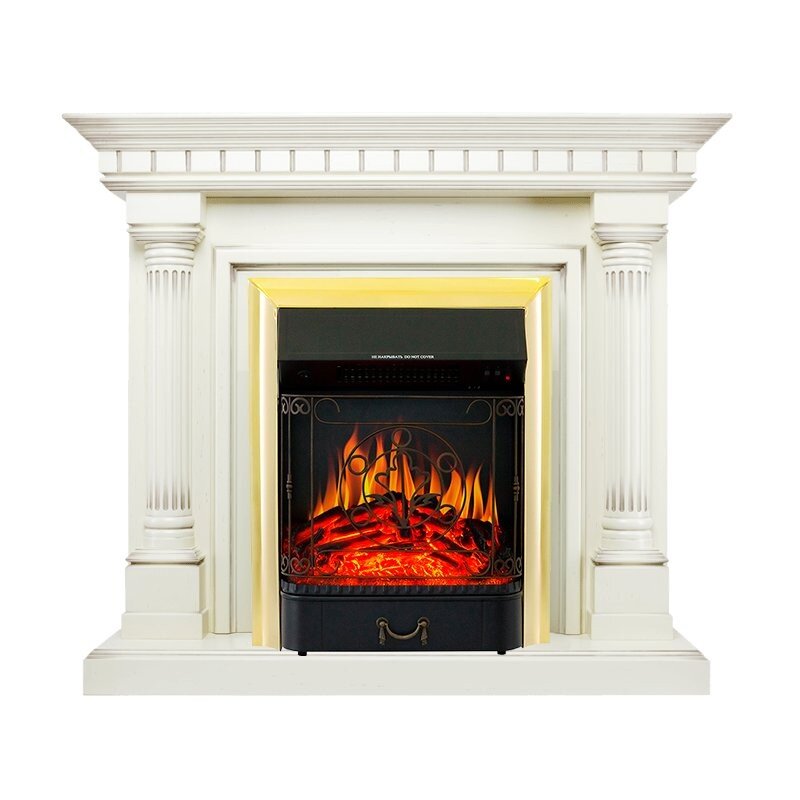 Каминокомплект Royal Flame Dallas - Слоновая кость с патиной с очагом Majestic FX Brass фото 1 — Умный климат - Красноярск