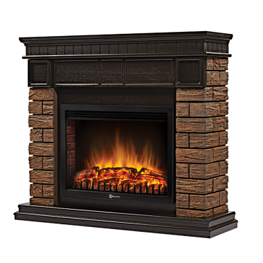 Портал Firelight Bricks WOOD 25 камень темный, шпон венге — Умный климат - Красноярск