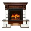 Каминокомплект Royal Flame Pierre Luxe - Белый / Темный дуб с очагом Vision 23 EF LED FX фото 1 — Умный климат - Красноярск