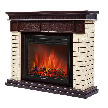 Портал Firelight Bricks 25 камень бежевый, темный дуб — Умный климат - Красноярск