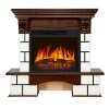 Каминокомплект Royal Flame Pierre Luxe - Белый / Темный дуб с очагом Vision 23 LED FX фото 1 — Умный климат - Красноярск