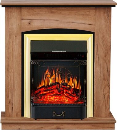Каминокомплект Royal Flame Barcelona (разборный) - Дуб табачный с очагом Majestic FX Brass &mdash; Умный климат - Красноярск