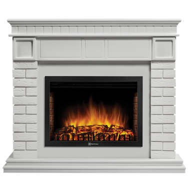 Портал Firelight Bricks 25 U камень белый, белая эмаль — Умный климат - Красноярск