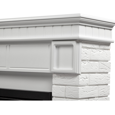 Портал Firelight Bricks 25 U камень белый, белая эмаль — Умный климат - Красноярск