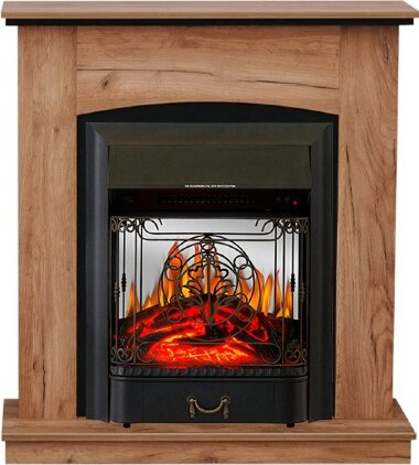 Каминокомплект Royal Flame Barcelona (разборный) - Дуб табачный с очагом Majestic FX M Black &mdash; Умный климат - Красноярск