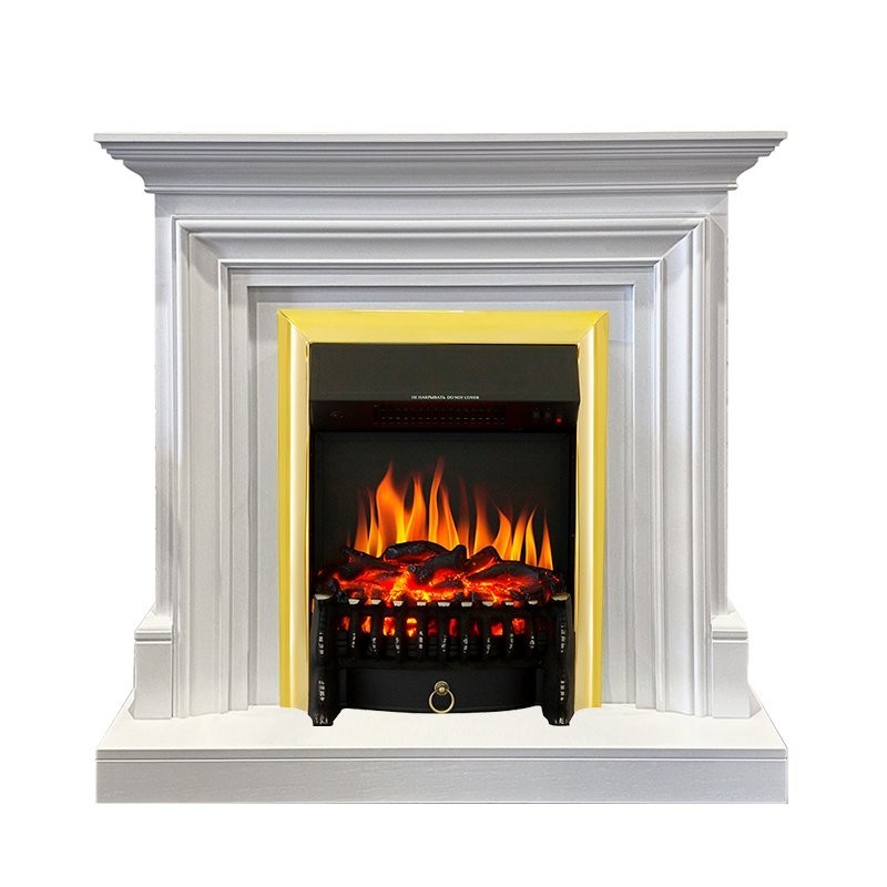 Каминокомплект Royal Flame Bradford - Белый с очагом Fobos FX Brass фото 1 — Умный климат - Красноярск
