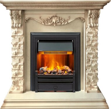 Каминокомплект Dimplex Adriana - Cлоновая кость с очагом Brookline Black — Умный климат - Красноярск
