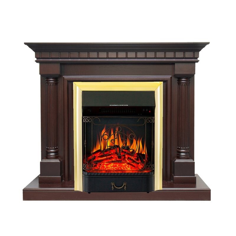 Каминокомплект Royal Flame Dallas - Темный дуб с очагом Majestic FX Brass фото 1 — Умный климат - Красноярск