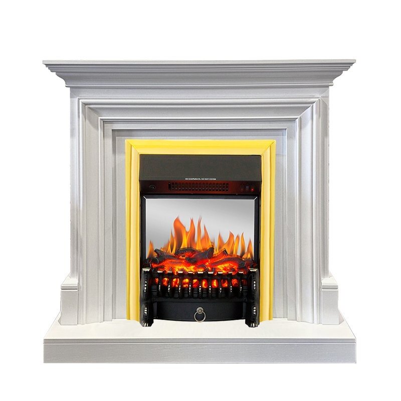 Каминокомплект Royal Flame Bradford - Белый с очагом Fobos FX M Brass фото 1 — Умный климат - Красноярск