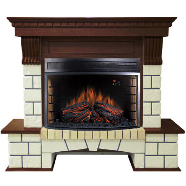 Портал Royal Flame Pierre Luxe Dioramic 26 FX белый камень/темный дуб &mdash; Умный климат - Красноярск