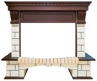 Портал Royal Flame Pierre Luxe Dioramic 26 FX белый камень/темный дуб &mdash; Умный климат - Красноярск