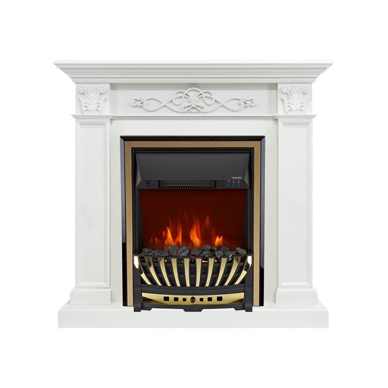 Каминокомплект Royal Flame Verona - Белый дуб с очагом Aspen Gold фото 1 — Умный климат - Красноярск