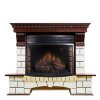 Каминокомплект Royal Flame Pierre Luxe угловой - Темный дуб / Белый очаг Dioramic 28 LED FX фото 1 — Умный климат - Красноярск
