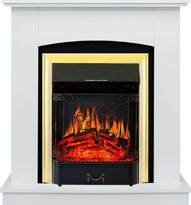 Каминокомплект Royal Flame Barcelona (разборный) - Белый с очагом Majestic FX Brass &mdash; Умный климат - Красноярск