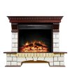 Каминокомплект Royal Flame Pierre Luxe угловой - Темный дуб / Белый с очагом Jupiter FX New фото 1 — Умный климат - Красноярск