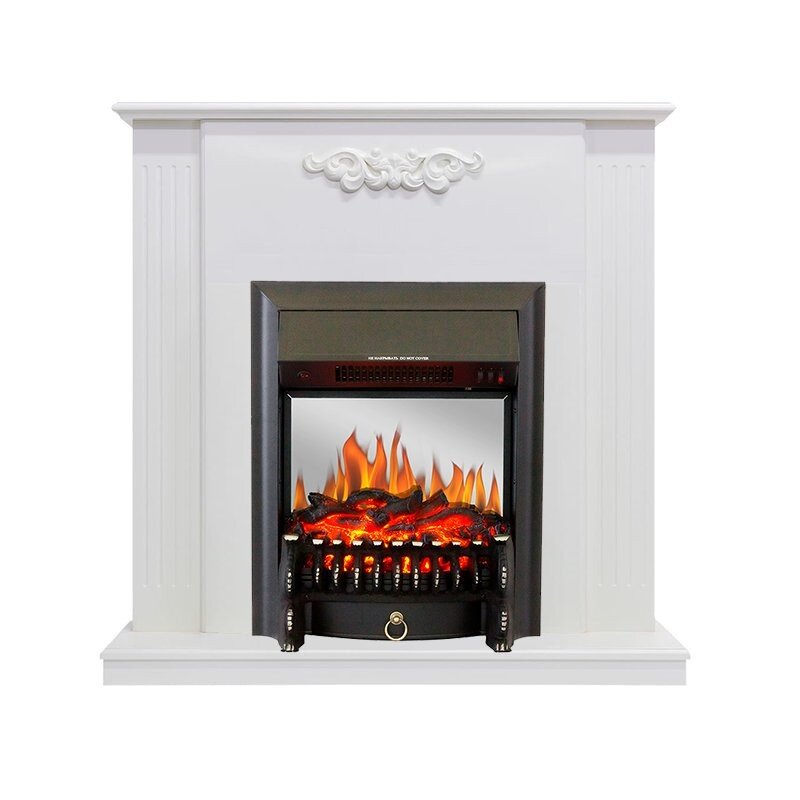 Каминокомплект Royal Flame Capri - Белое дерево делюкс с очагом Fobos FX M Black фото 1 — Умный климат - Красноярск