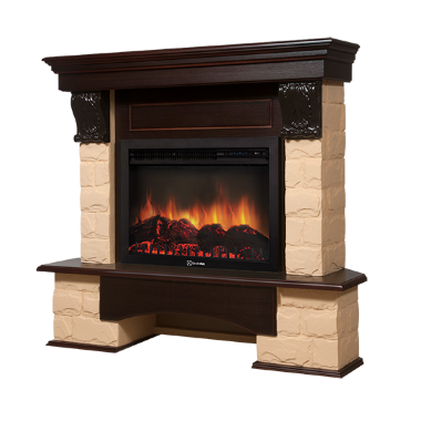 Портал Firelight Forte 25 U камень бежевый, темный дуб — Умный климат - Красноярск