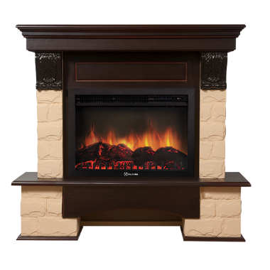 Портал Firelight Forte 25 U камень бежевый, темный дуб — Умный климат - Красноярск