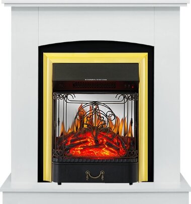 Каминокомплект Royal Flame Barcelona (разборный) - Белый с очагом Majestic FX M Brass &mdash; Умный климат - Красноярск