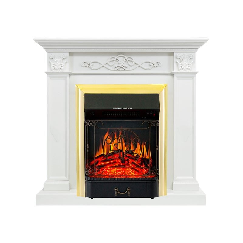 Каминокомплект Royal Flame Verona - Белый дуб с очагом Majestic FX Brass фото 1 — Умный климат - Красноярск